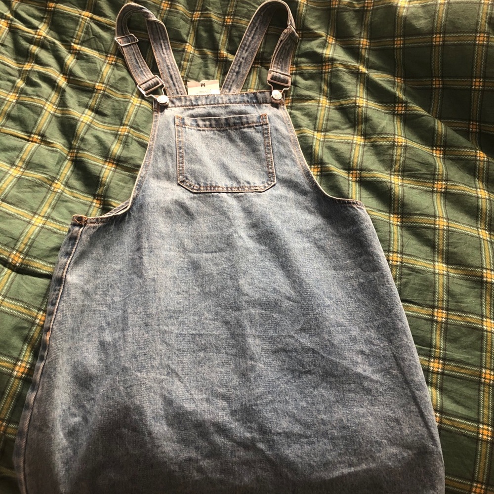 Never worn denim overall dress